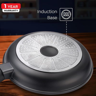Prestige Omega Die-Cast Plus Aluminium Non-Stick Fry Pan | Gas & Induction Compatible | Black