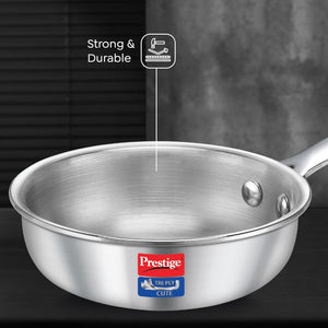 Prestige Tri-Ply Cute 12 cm Fry Pan | Gas & Induction Compatible | Silver