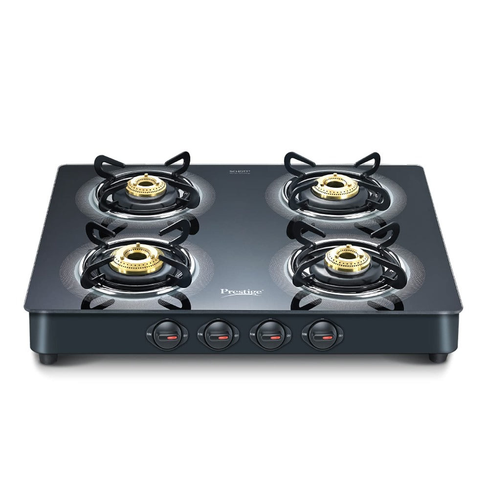 Prestige Royale Plus 4 Burner Schott Glasstop Gt04 Gas Stove | Black