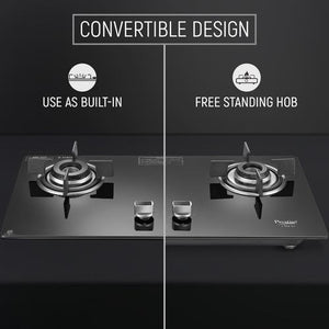 Prestige Efficia Convertible Glasstop Hob One-Touch Advance Auto-Ignition | Black