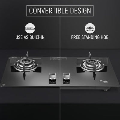 Prestige Efficia Convertible Glasstop Hob One-Touch Advance Auto-Ignition | Black