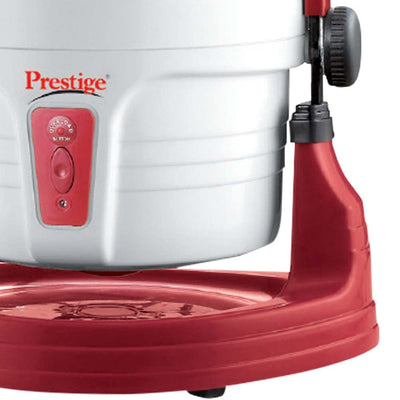 Prestige Stainless Steel Wet Grinder Pwg 01 200 Watts With Tilting Drum, Cocunut Scraper And Atta Kneader Attachment | White & Red
