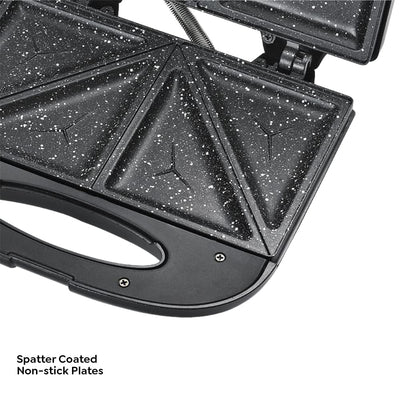 Prestige PSFSP Spatter Coated Non-stick Sandwich Toasters With fixed Sandwich Plates | Black
