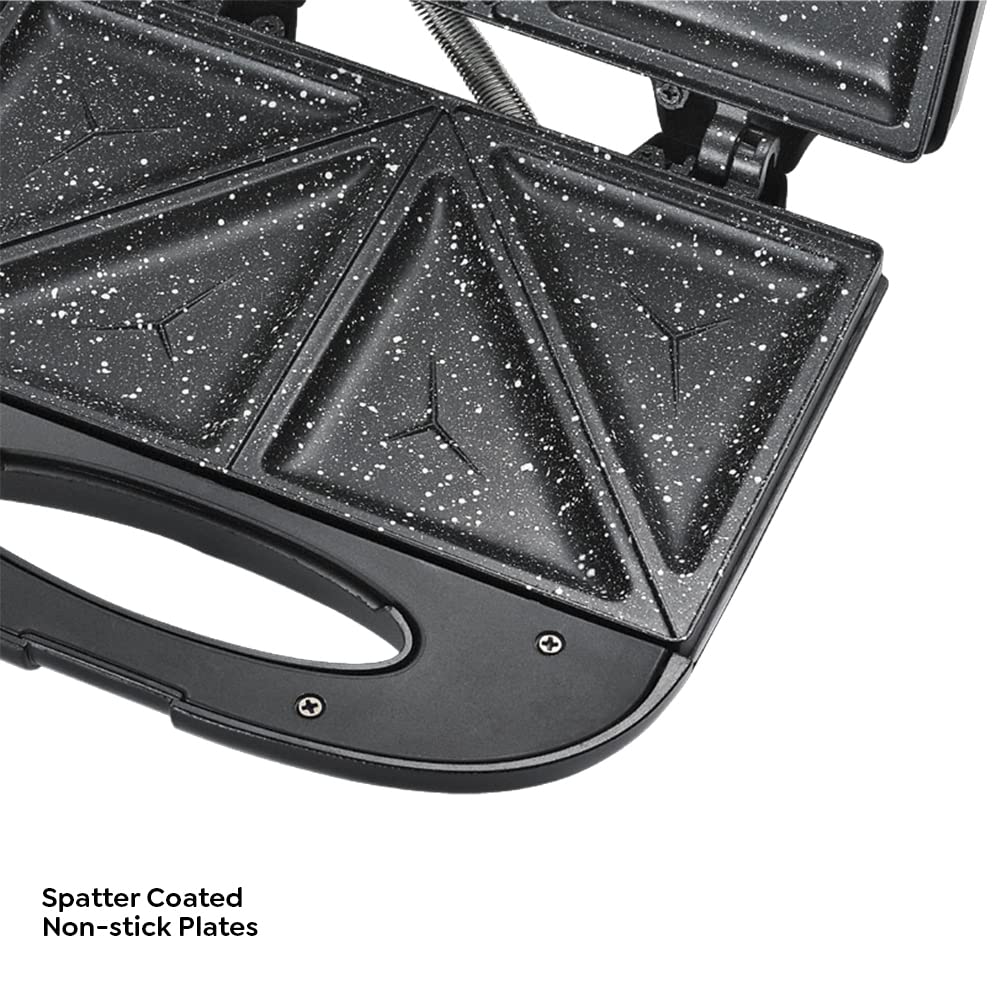 Prestige PSFSP Spatter Coated Non-stick Sandwich Toasters With fixed Sandwich Plates | Black