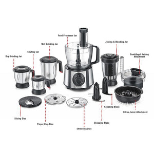 Prestige Amica Super Mixer Grinder 1000 Watt With 5 Jars & Multiple Accessories| Black&Silver