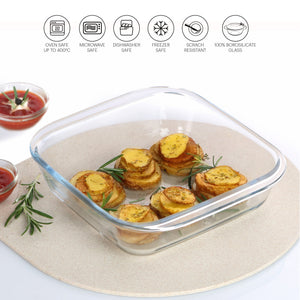 Laura Square Glass Baking Dish, 1100ml