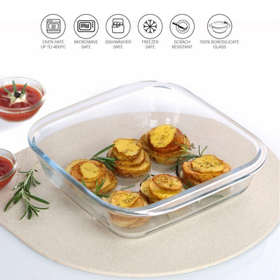 Laura Square Glass Baking Dish, 1100ml