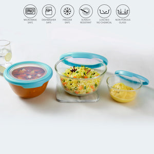 Ornella Glass Mixing Bowl Set, Set of 3