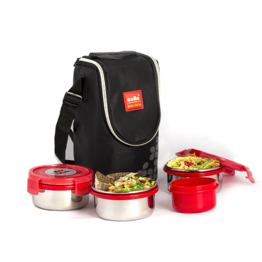 MF Click 4 Steel Lunch Box, Set of 4