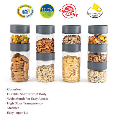 Modustack PET Container, Set of 9, Assorted Size