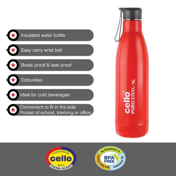 Puro Steel-X Rover 900 Water Bottle, 720ml