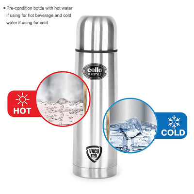 Flipstyle Flask, Vacusteel Water Bottle with Thermal Jacket, 350ml