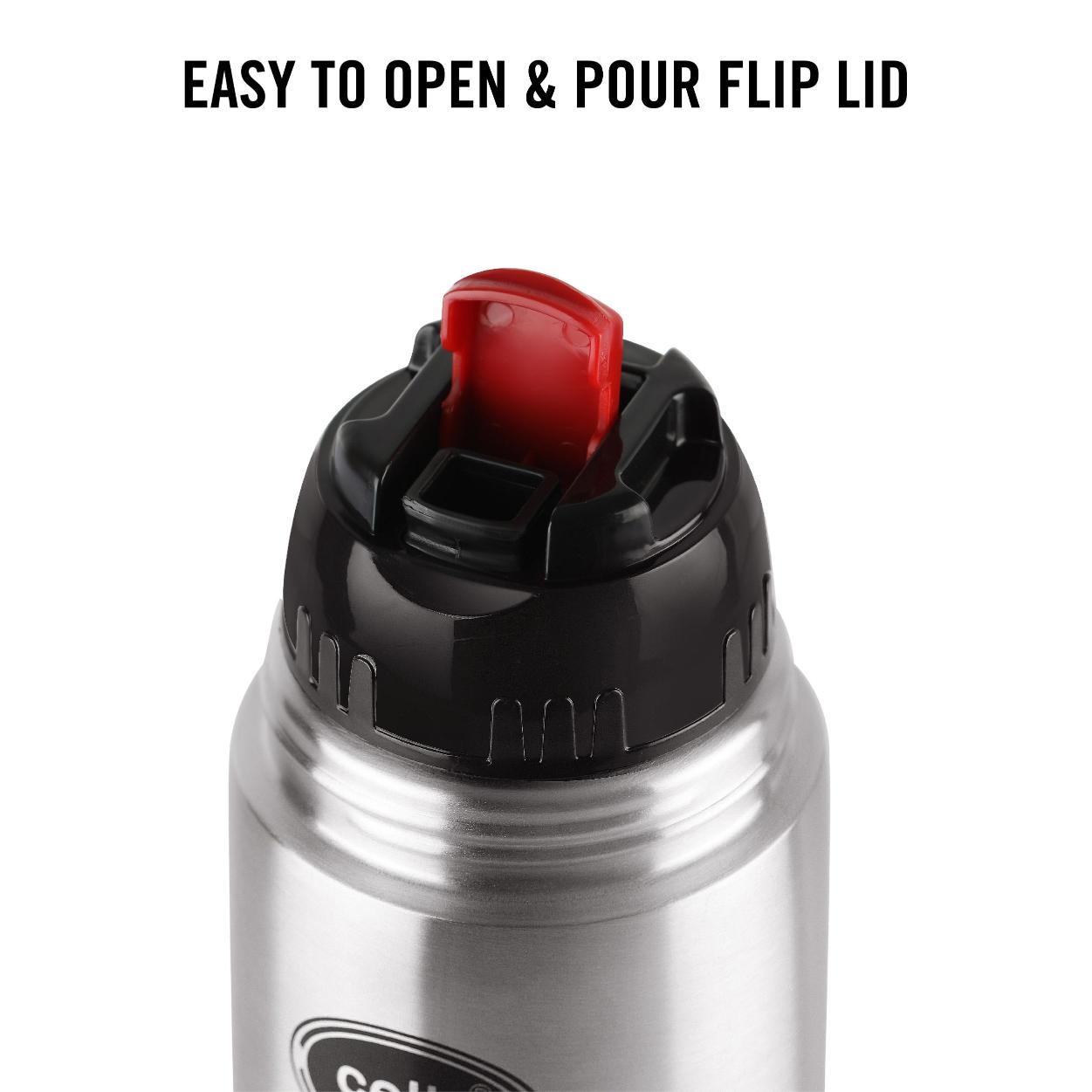 Flipstyle Flask, Vacusteel Water Bottle with Thermal Jacket, 750ml