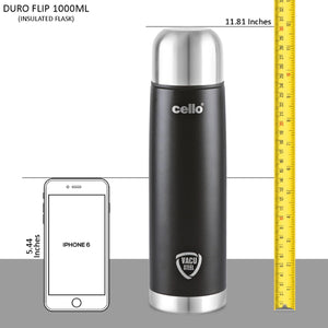 Duro Flip Flask, Vacusteel Water Bottle with Thermal Jacket