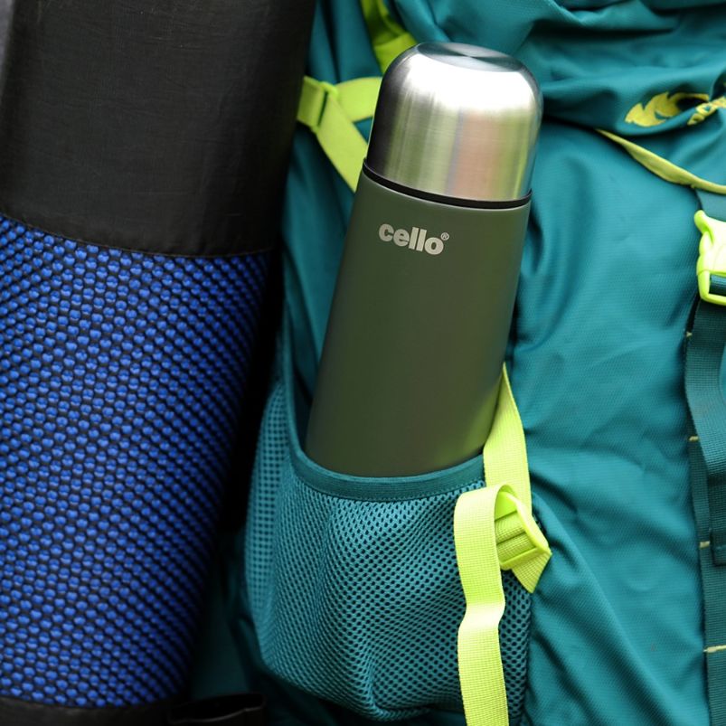 Duro Flip Flask, Vacusteel Water Bottle with Thermal Jacket