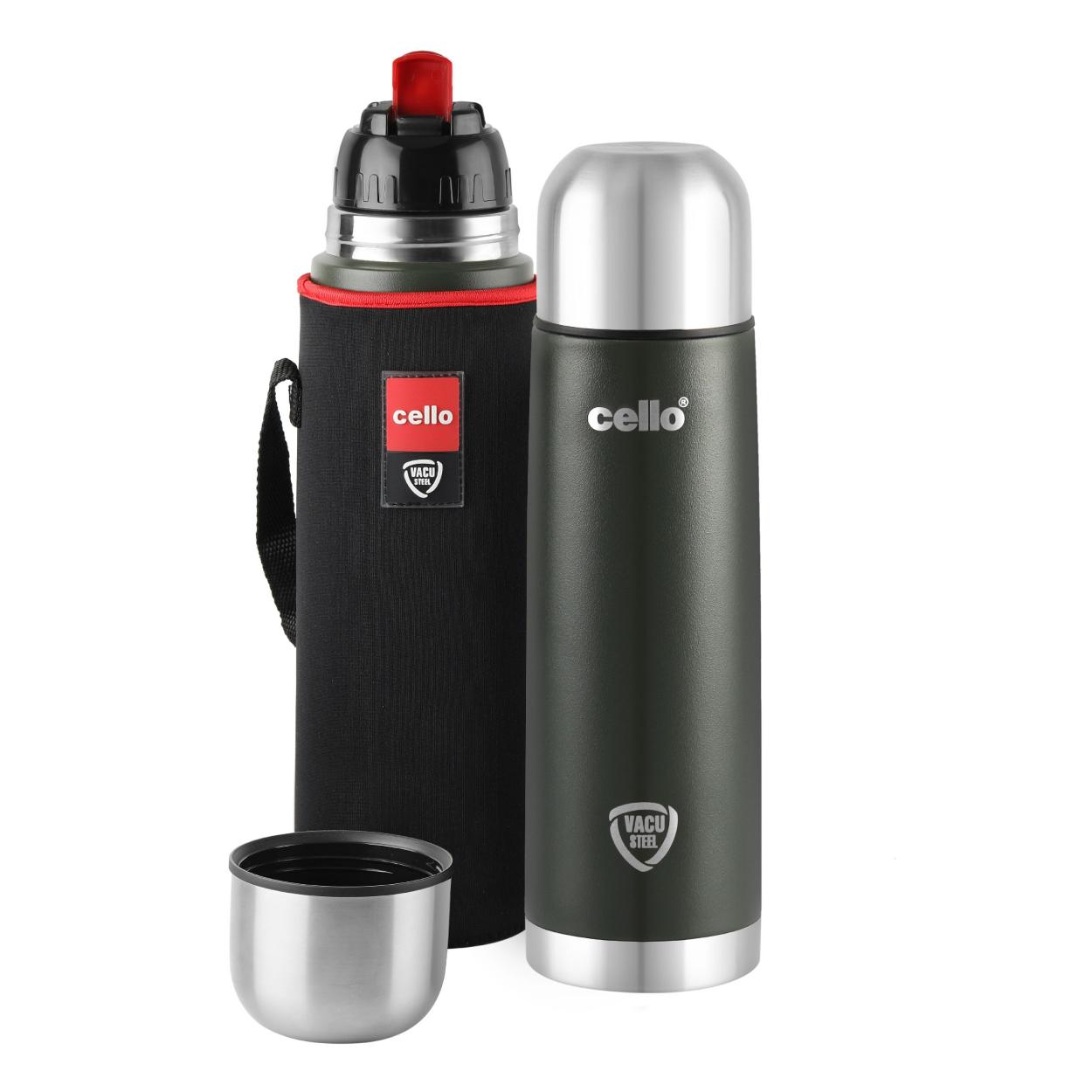 Duro Flip Flask, Vacusteel Water Bottle with Thermal Jacket