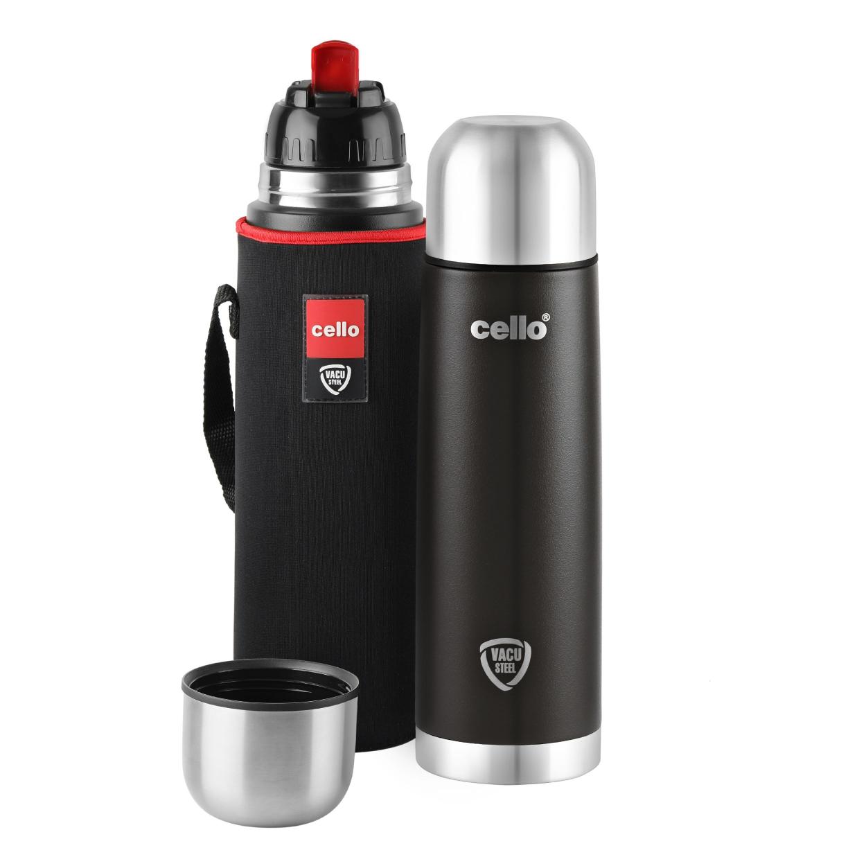 Duro Flip Flask, Vacusteel Water Bottle with Thermal Jacket