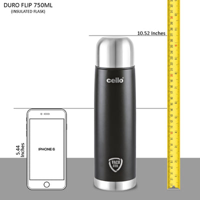 Duro Flip Flask, Vacusteel Water Bottle with Thermal Jacket