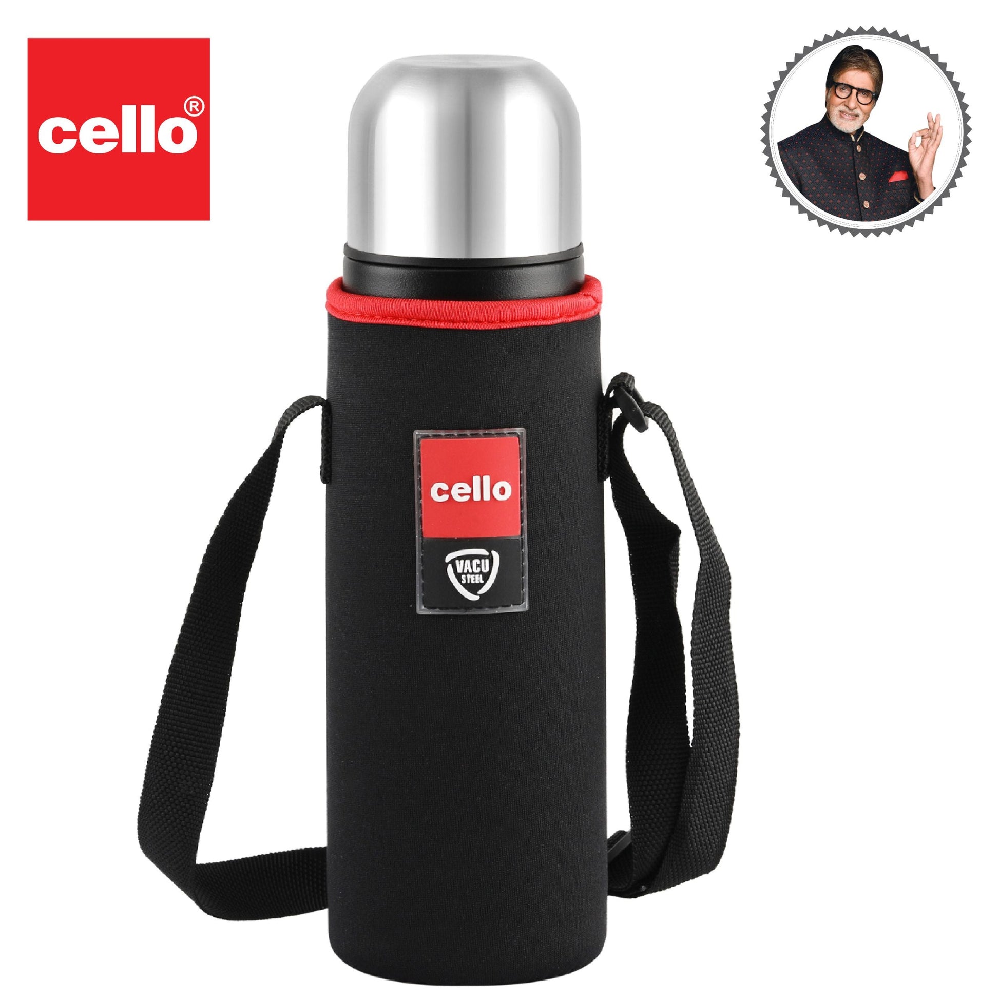 Duro Flip Flask, Vacusteel Water Bottle with Thermal Jacket