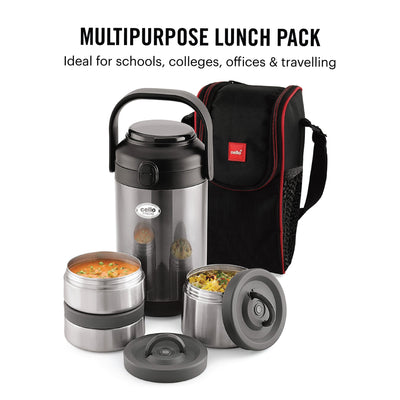 Fredo Double Walled Insulated Lunch Box, Set of 3