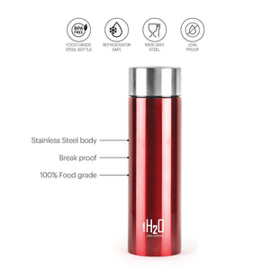 H2O Stainless Steel Water Bottle, 1000ml