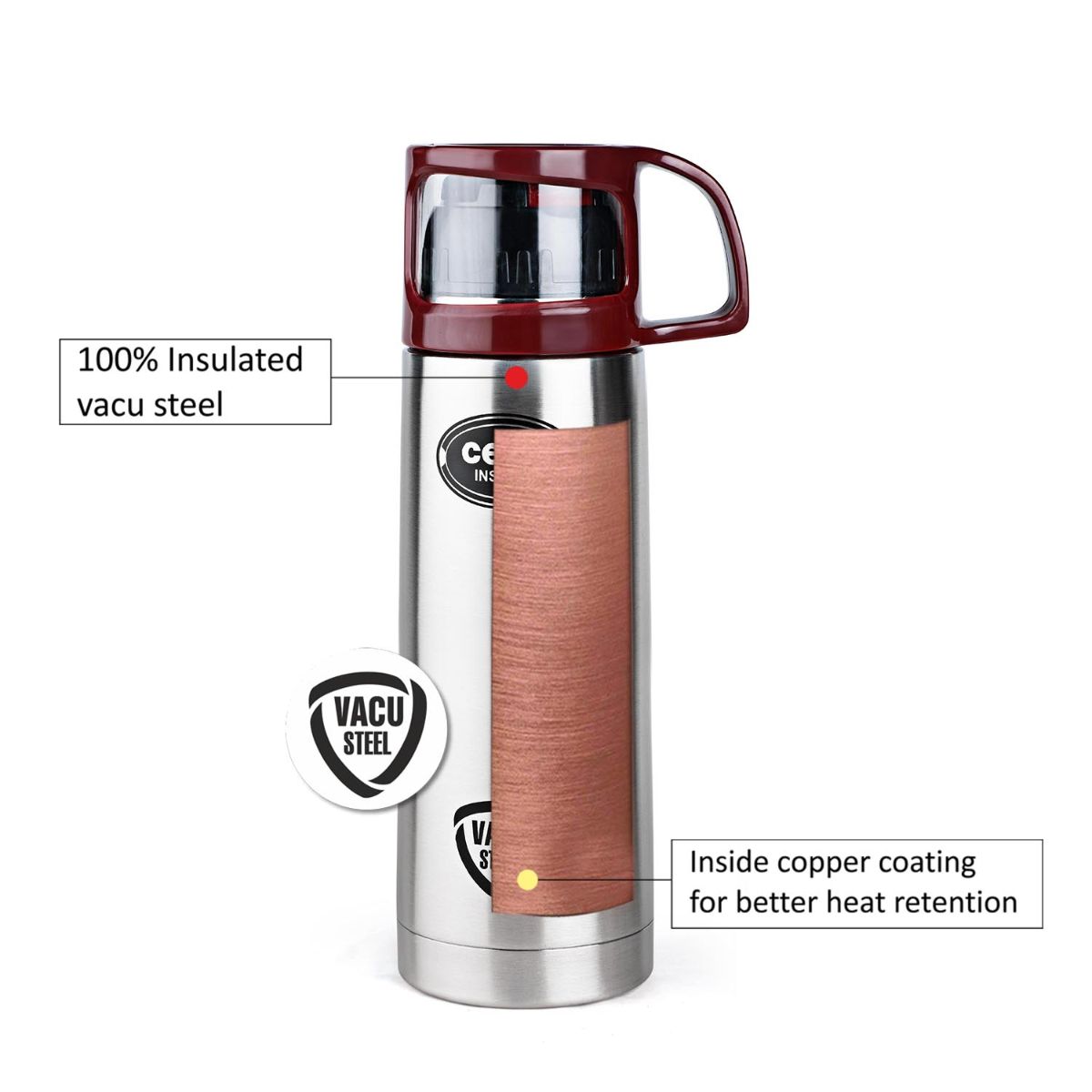 Instyle Flask, Vacusteel Water Bottle, 1000ml
