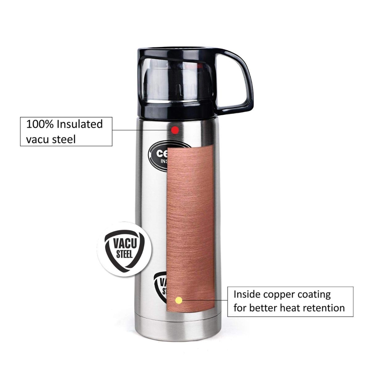 Instyle Flask, Vacusteel Water Bottle, 750ml