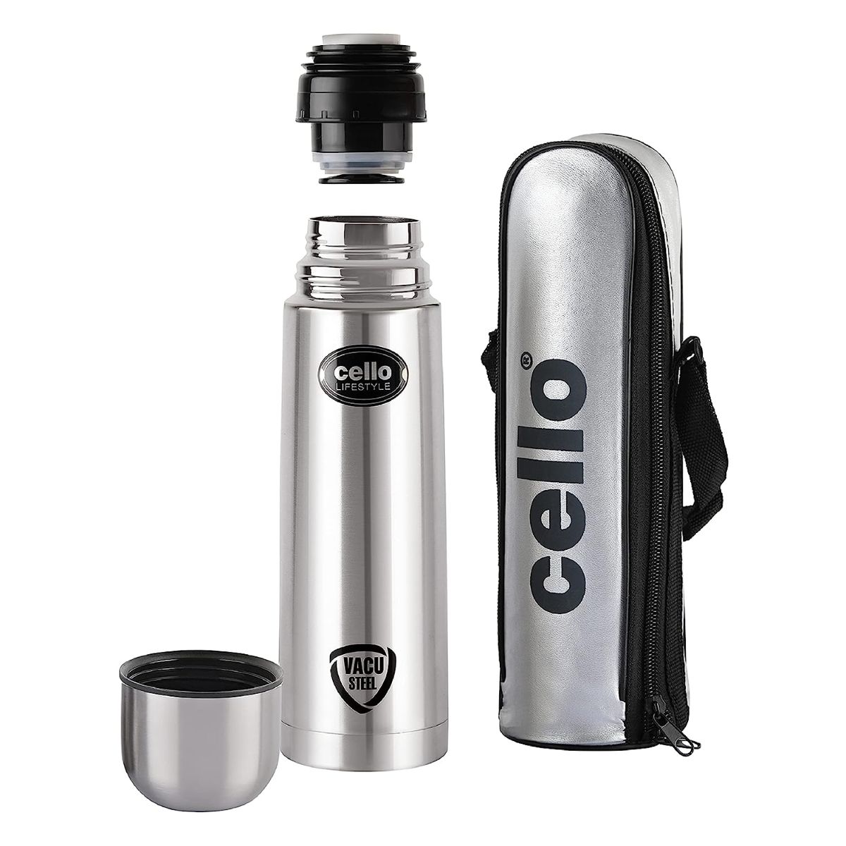 Lifestyle Flask, Vacusteel Water Bottle with Thermal Jacket, 750ml