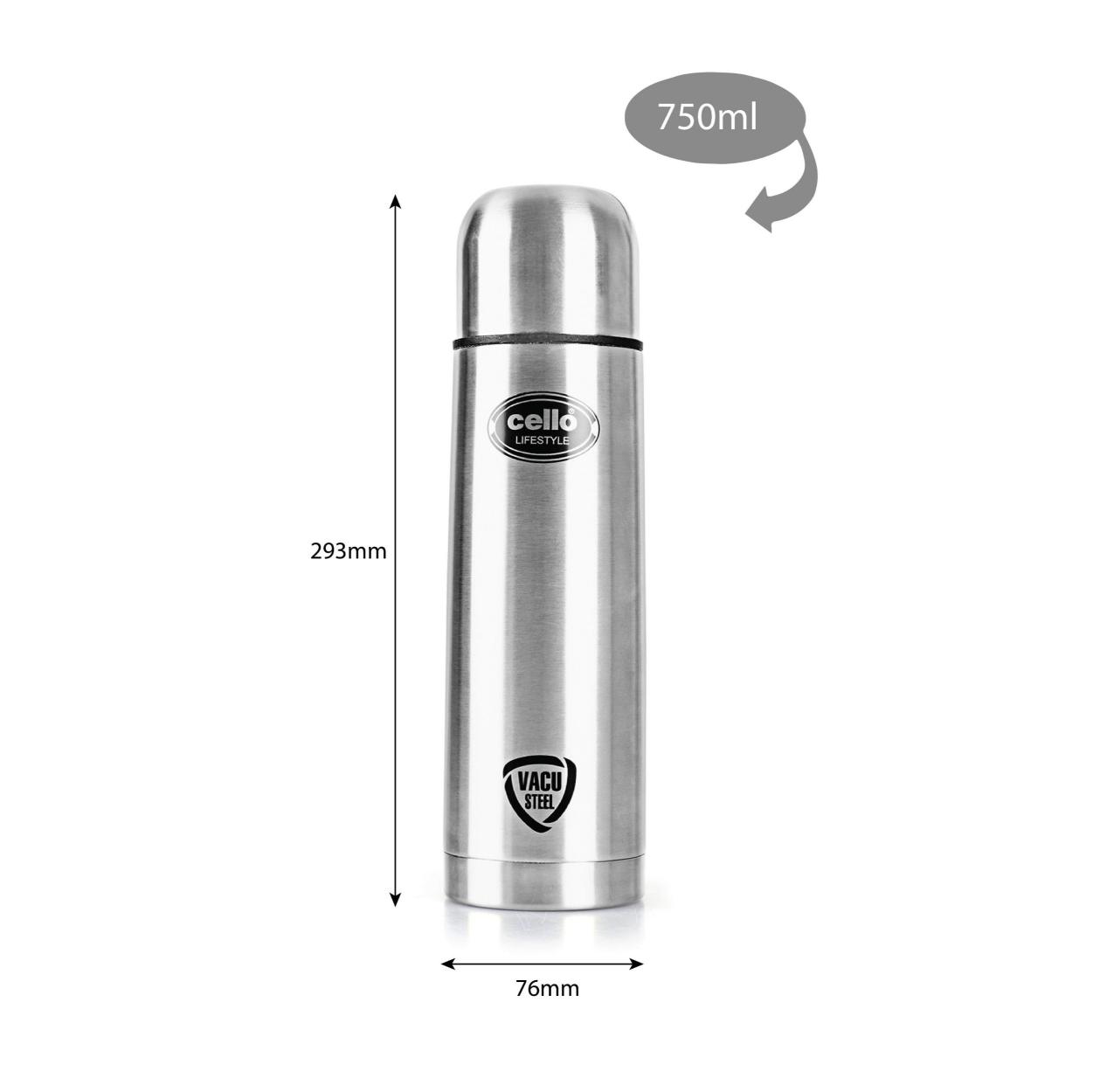 Lifestyle Flask, Vacusteel Water Bottle with Thermal Jacket, 750ml