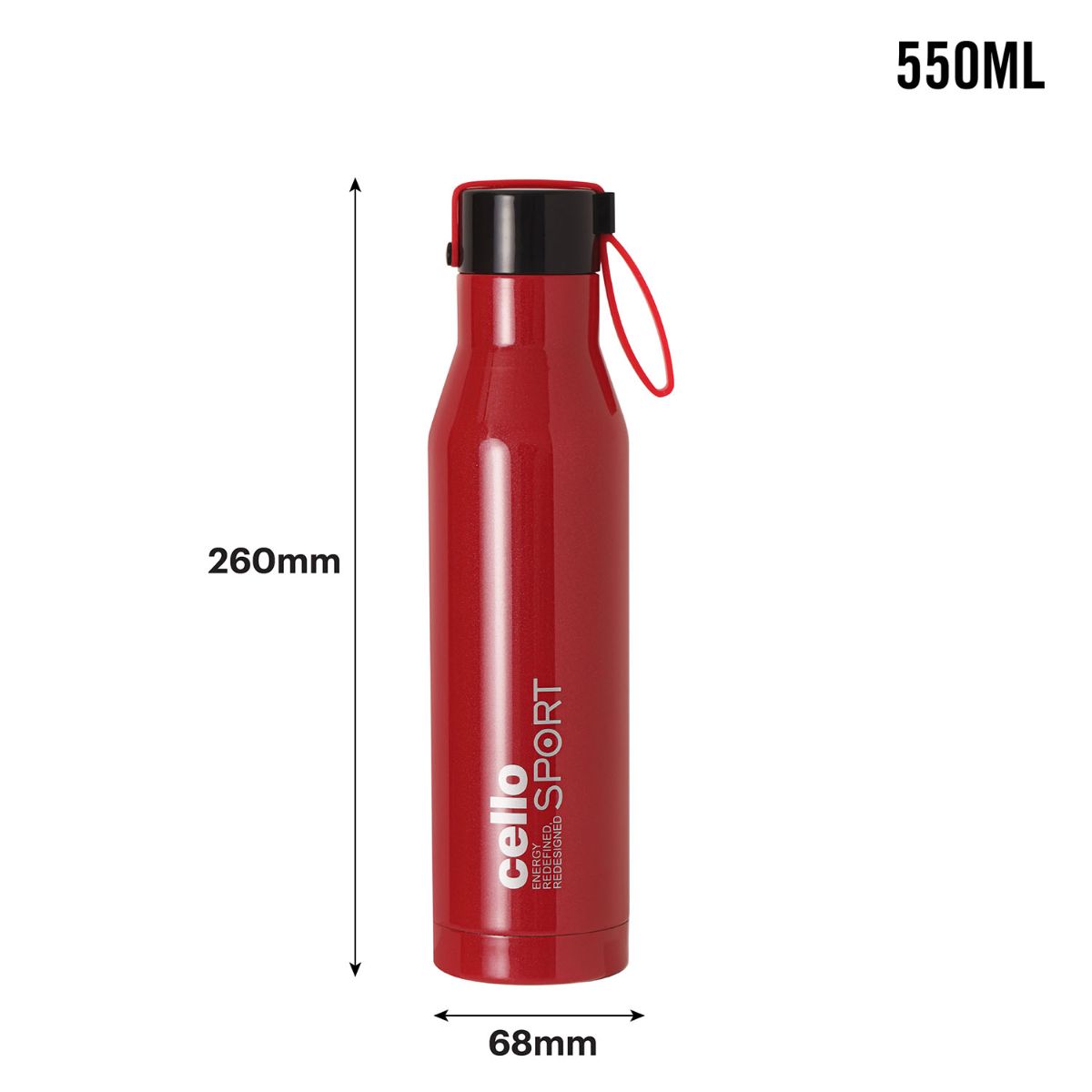 Maestro Flask, Vacusteel Water Bottle, Red