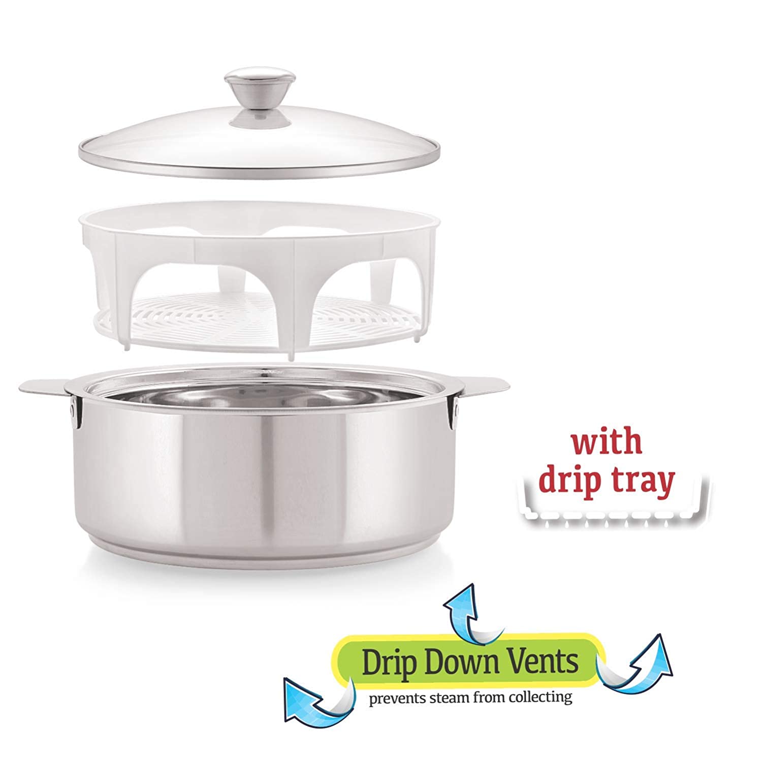Roti Plus Stainless Steel Casserole, Big