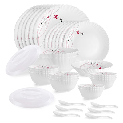 Dazzle Series 35 Pieces Opalware Dinner Set for Family of 6