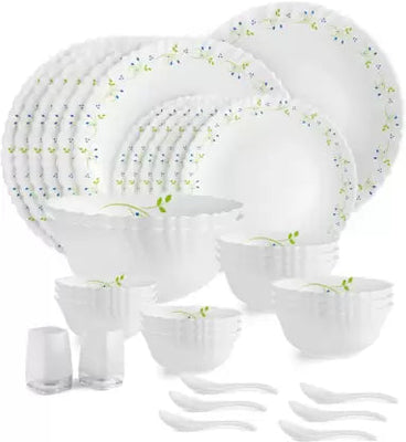 Dazzle Series 35 Pieces Opalware Dinner Set for Family of 6