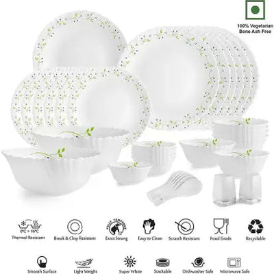 Dazzle Series 35 Pieces Opalware Dinner Set for Family of 6