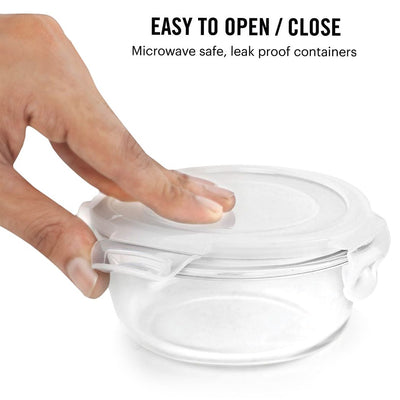 Delighta Borosilicate Glass Lunch Box with Jacket, Round