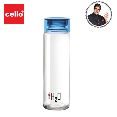 H2O Glass Water Bottle with Plastic Cap, 920ml
