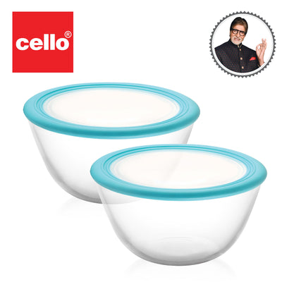 Ornella Glass Mixing Bowl Set, Set of 2