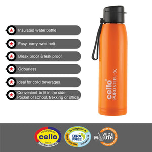 Puro Steel-X Cooper 900 Water Bottle, 740ml
