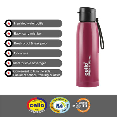 Puro Steel-X Cooper 600 Water Bottle, 630ml