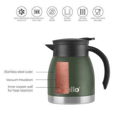Duro Pot Double Walled Vacuum Insulated Teapot, 600ml