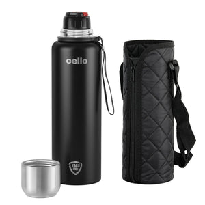 Duro Flip Flask, Vacusteel Water Bottle with Thermal Jacket