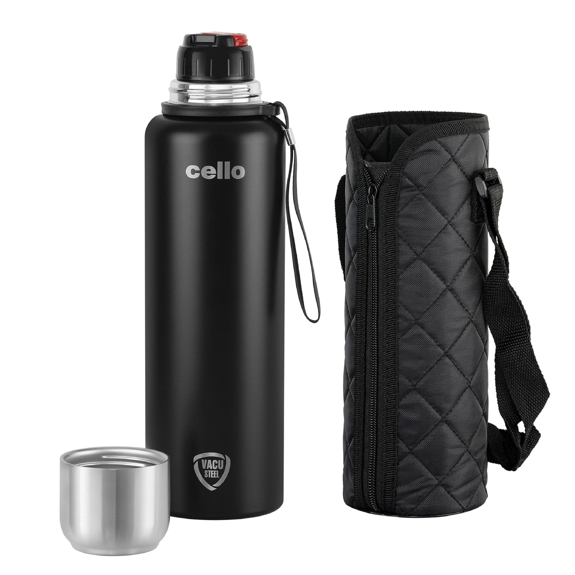 Duro Flip Flask, Vacusteel Water Bottle with Thermal Jacket