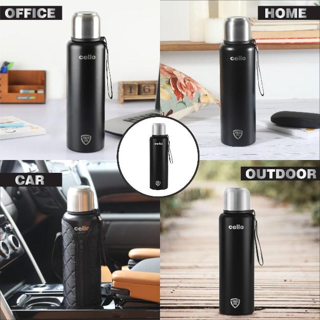 Duro Flip Flask, Vacusteel Water Bottle with Thermal Jacket