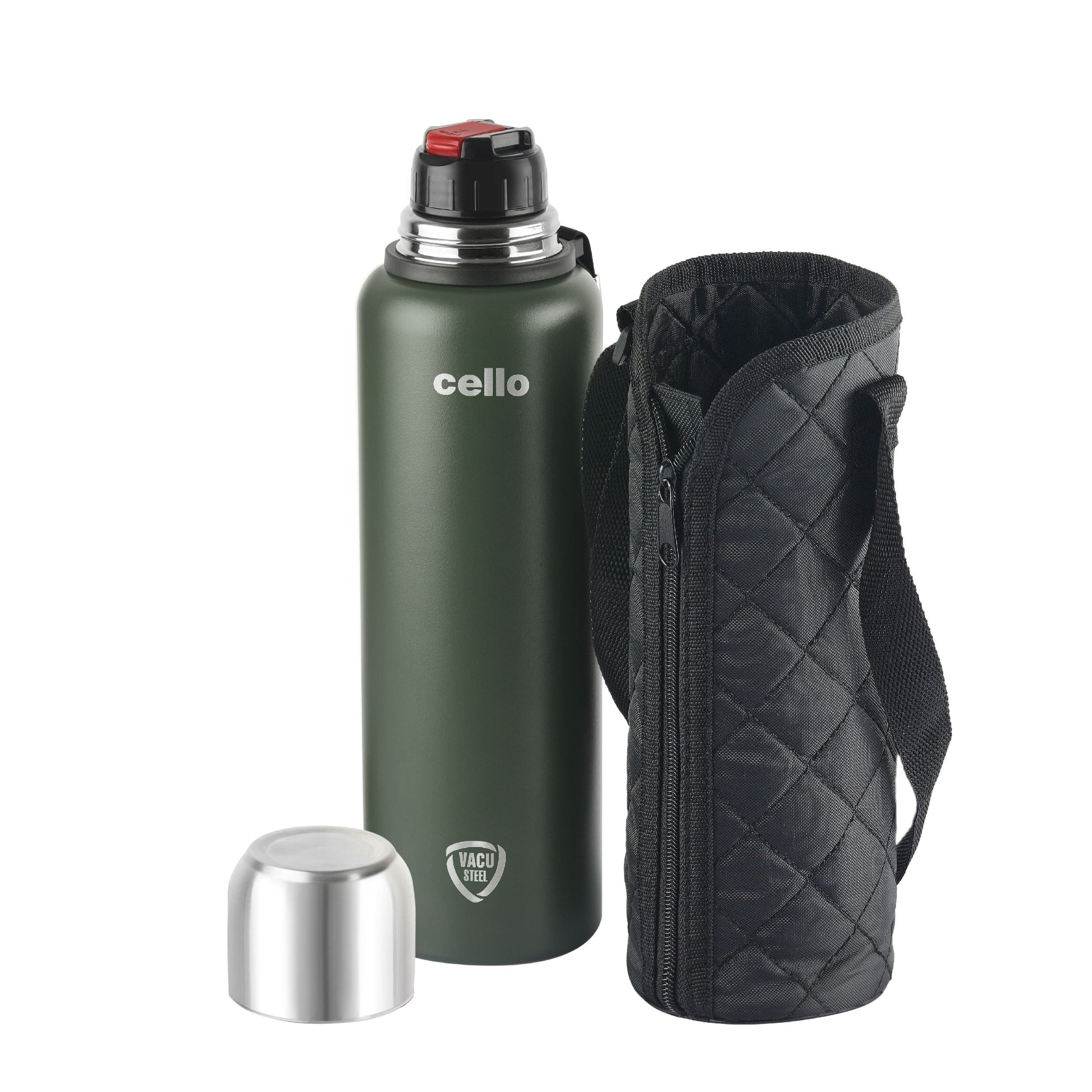 Duro Flip Flask, Vacusteel Water Bottle with Thermal Jacket