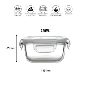 Delighta Borosilicate Glass Lunch Box with Jacket, Square