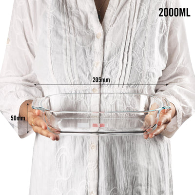 Giacinta Rectangle Glass Baking Dish, 2000ml