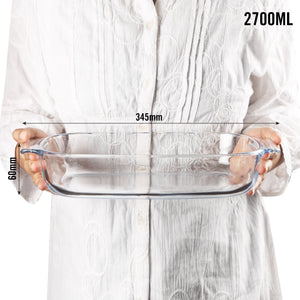 Giacinta Rectangle Glass Baking Dish, 2700ml