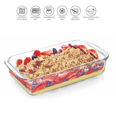 Dahlia Rectangle Glass Baking Dish, 1100ml