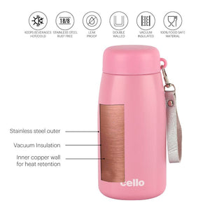 Mom Hot & Cold Stainless Steel Kids Water Bottle, 350ml