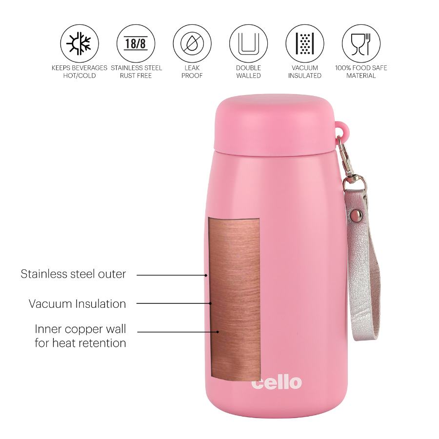 Mom Hot & Cold Stainless Steel Kids Water Bottle, 350ml